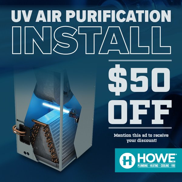 $50 off UV Air Purification Install Promotional Graphic